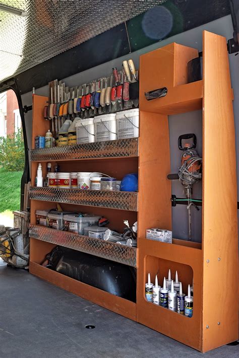 steel cabinet for tool storage in cargo van|cargo van shelving and bins.